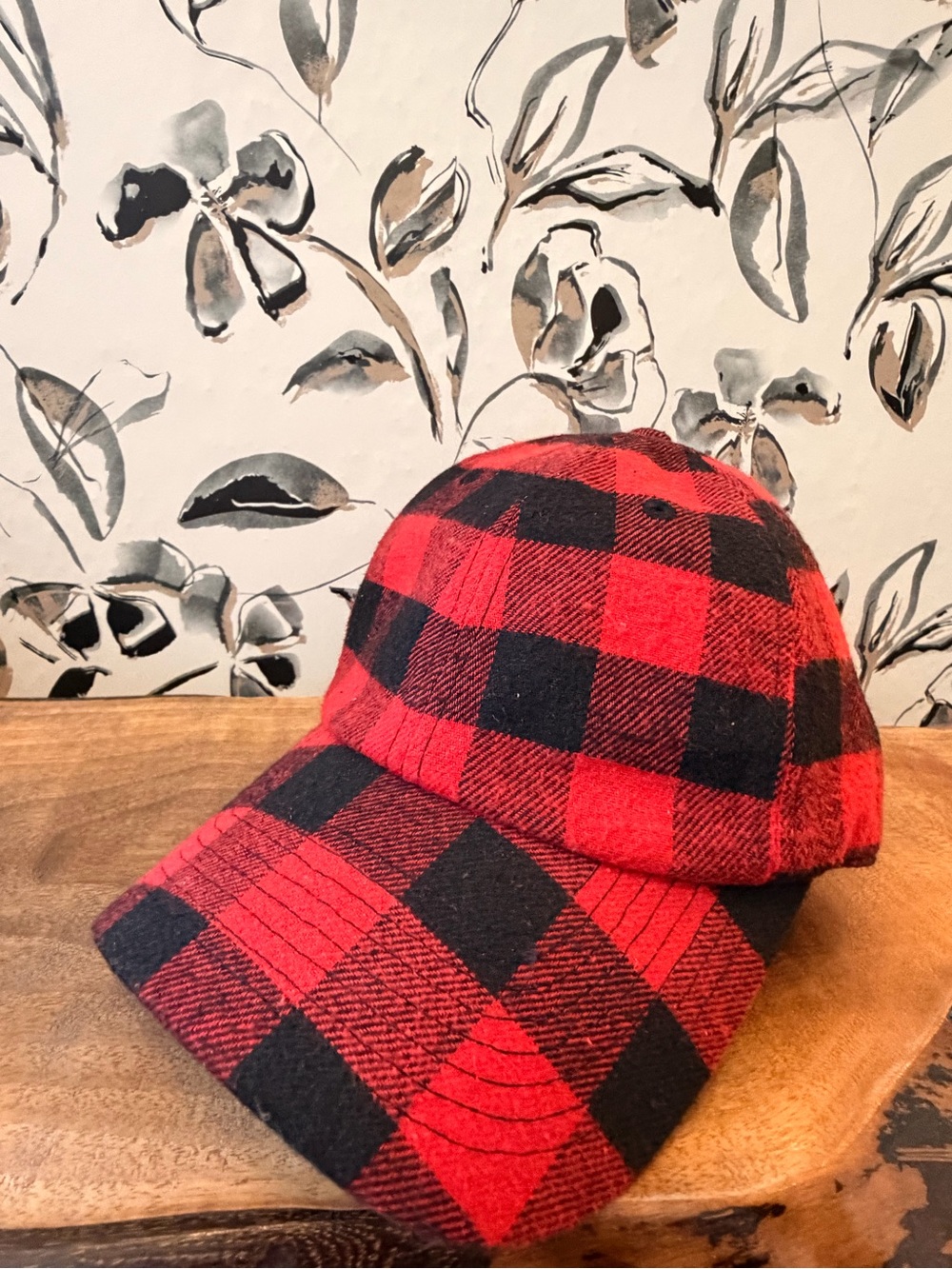 Red and Black Buffalo Plaid Cap